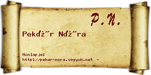 Pekár Nóra névjegykártya