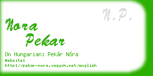 nora pekar business card